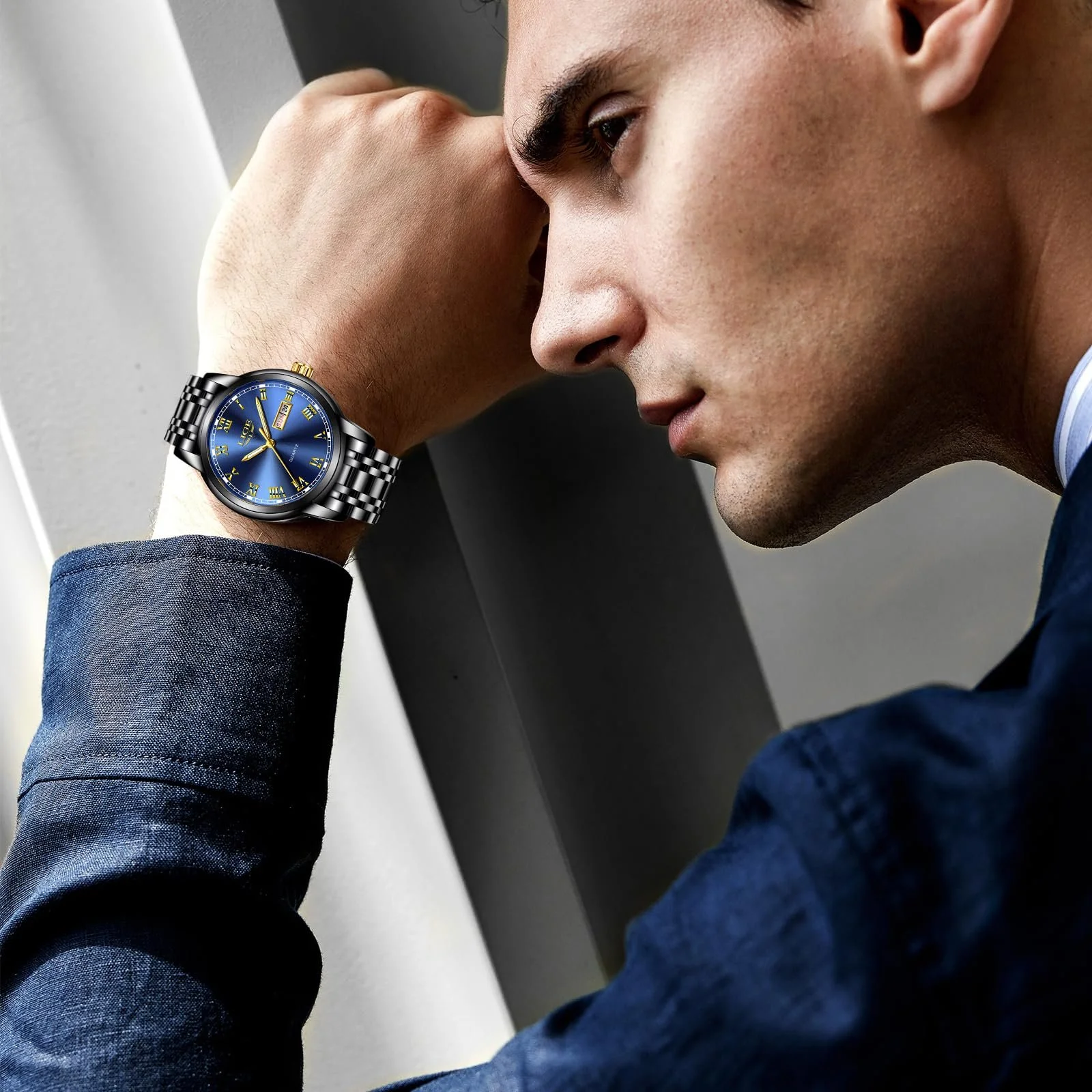 Часы Мужские LIGE Синий, фото №6 Часы Мужские LIGE Синий, фото №6