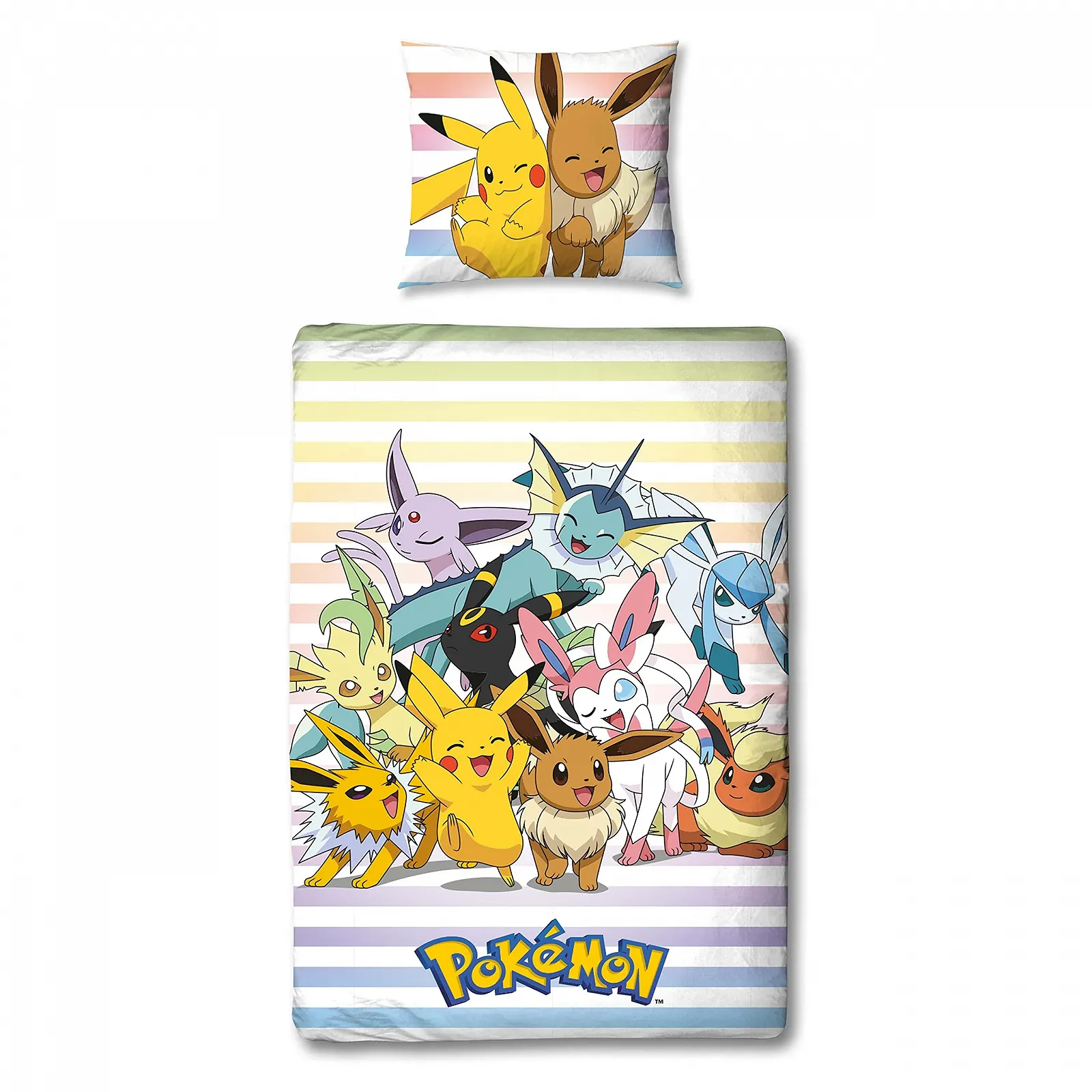 Комплект детского постельного белья Pokemon Pikachu 135 x 200 см 80 x 80 см 100% хлопок Linon Светло-голубой, фото №3