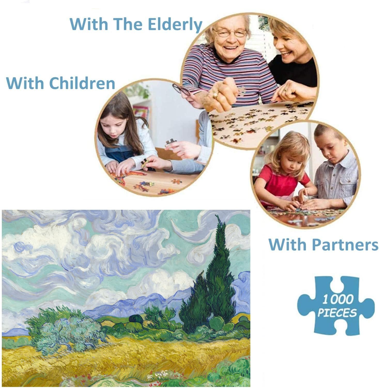 Пазл A Wheat Field with Cypresses 1000 елементів 70 x 50 см, фото №7