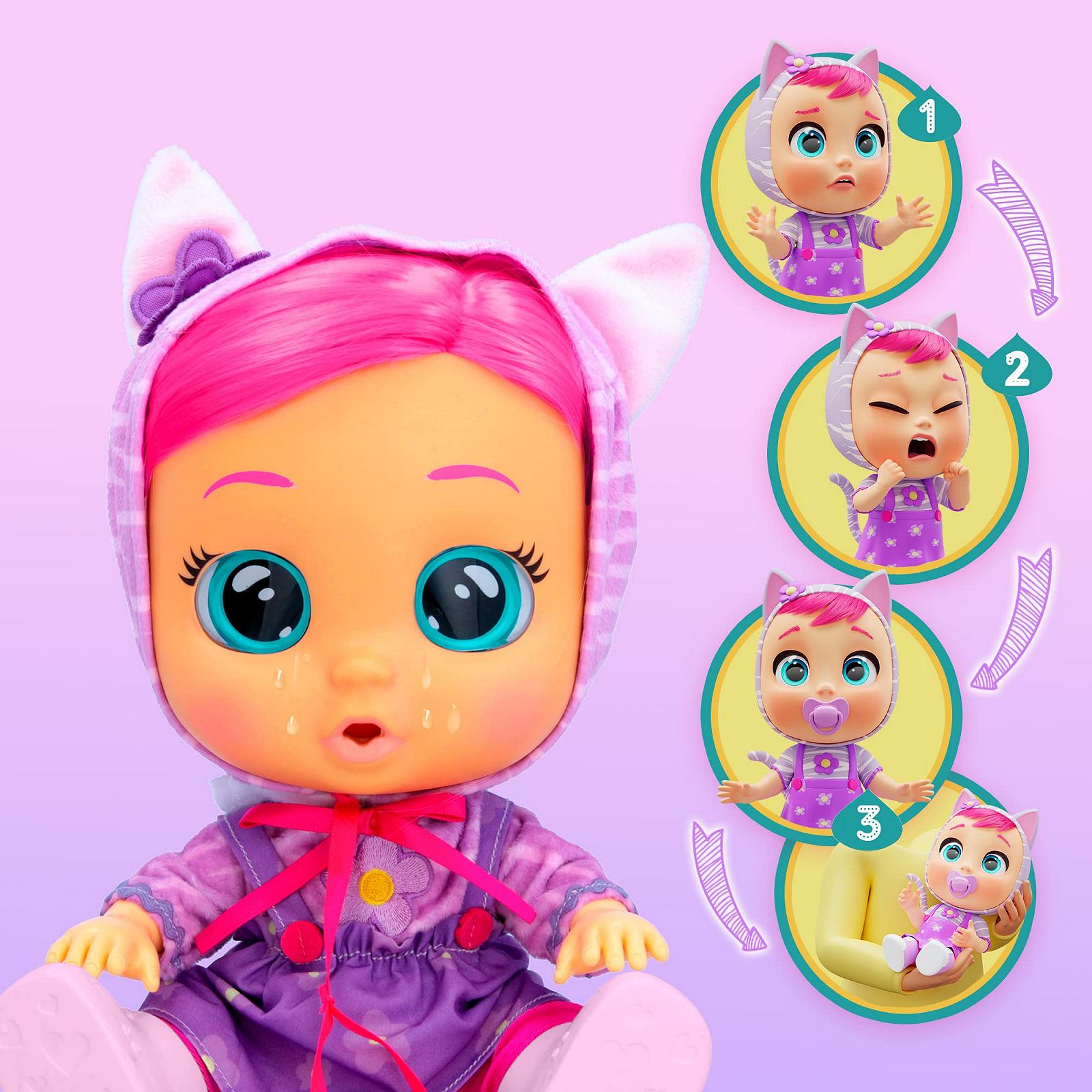 Кукла Cry Babies Dressy Katie Интерактивная с настоящими волосами, одеждой и аксессуарами 18+ месяцев, фото №3