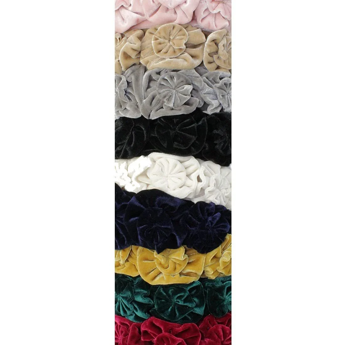 Обруч Бархатный с цветами, Зеленый, фото №2