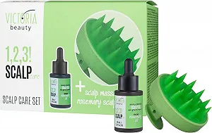 Набор для волос Victoria Beauty Rosemary с маслом розмарина и массажной щеткой для кожи головы, ускоряющий рост волос, масло против выпадения волос с касторовым маслом - Фото 1