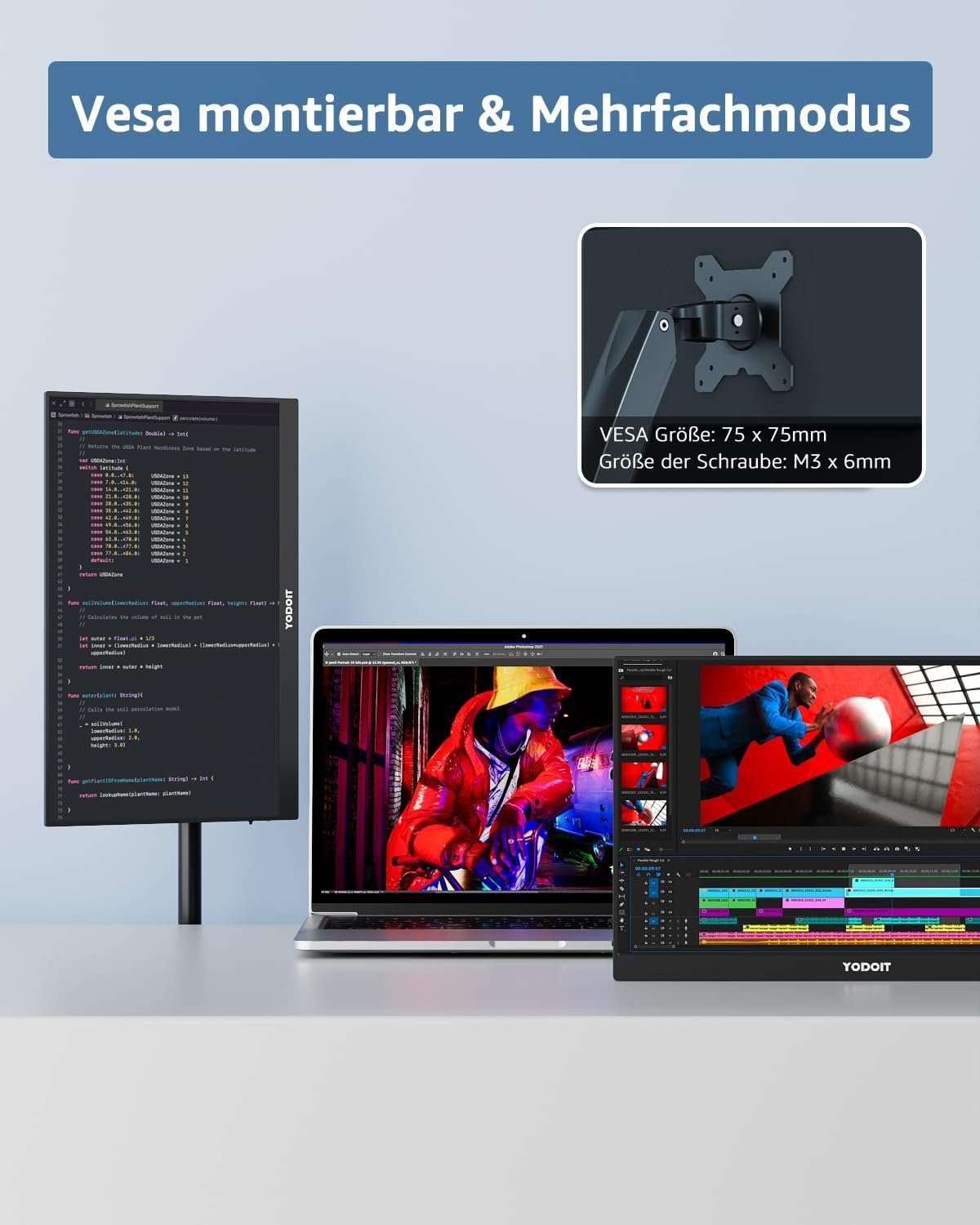 Монитор портативный 16" Yodoit PTM16 Full HD IPS 60 Гц, фото №7