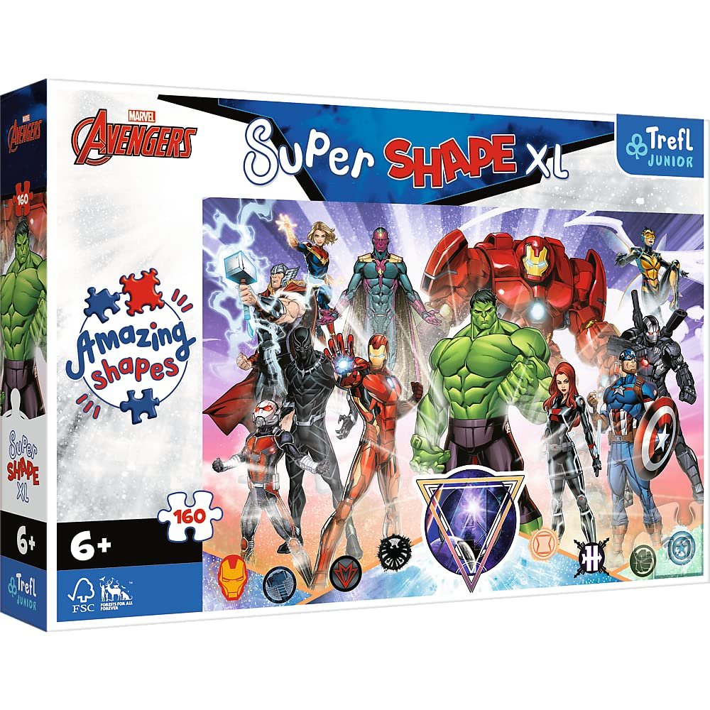 Пазл Trefl Junior Super Shape XL Marvel The Avengers The Bold Avengers 160 элементов, фото №1