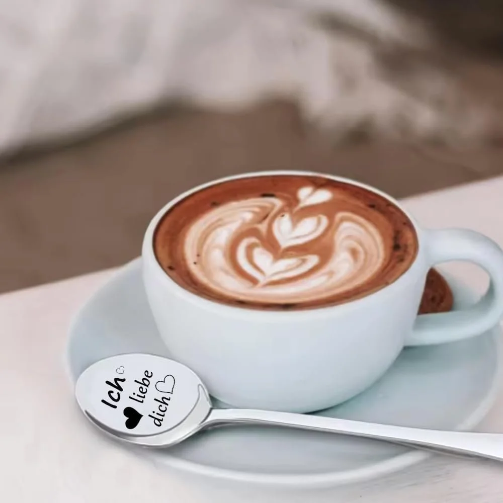 Ложка для кави Ich Liebe Dich для жінок та чоловіків з гравіюванням, фото №3