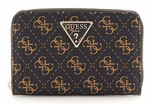 Кошелек Guess Mini на молнии с центральным логотипом Коричневый логотип - Фото 1