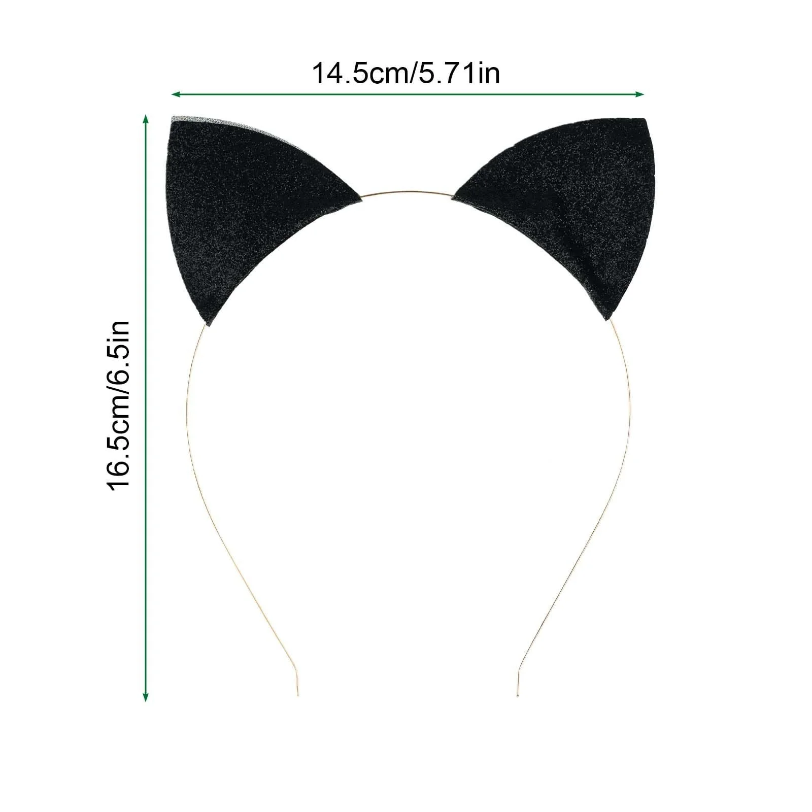 Обруч для волосся Вушка котика з блискітками, 2 шт., фото №2