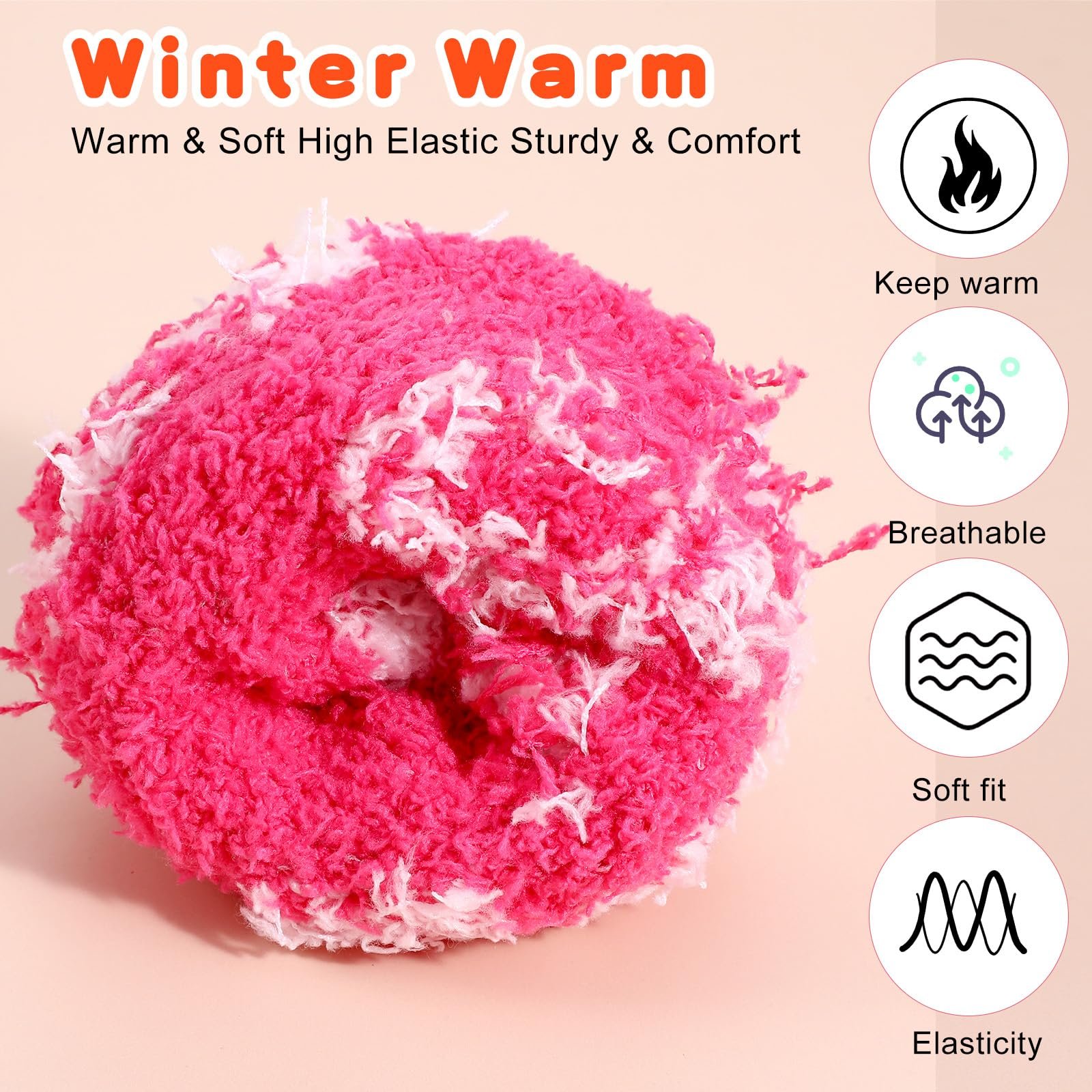 Носки Женские Мягкие Зимние Носки из Кораллового Флиса (3 пары) Узор Сердце, фото №4