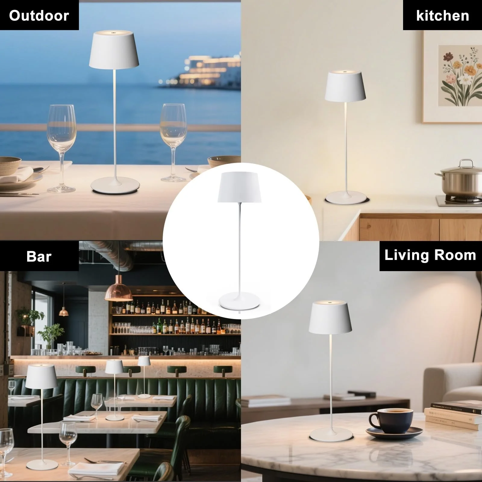 Настільна лампа MU LIN LED Wireless 4000 mAh Touch Dimmable 2700K-6000K, фото №6