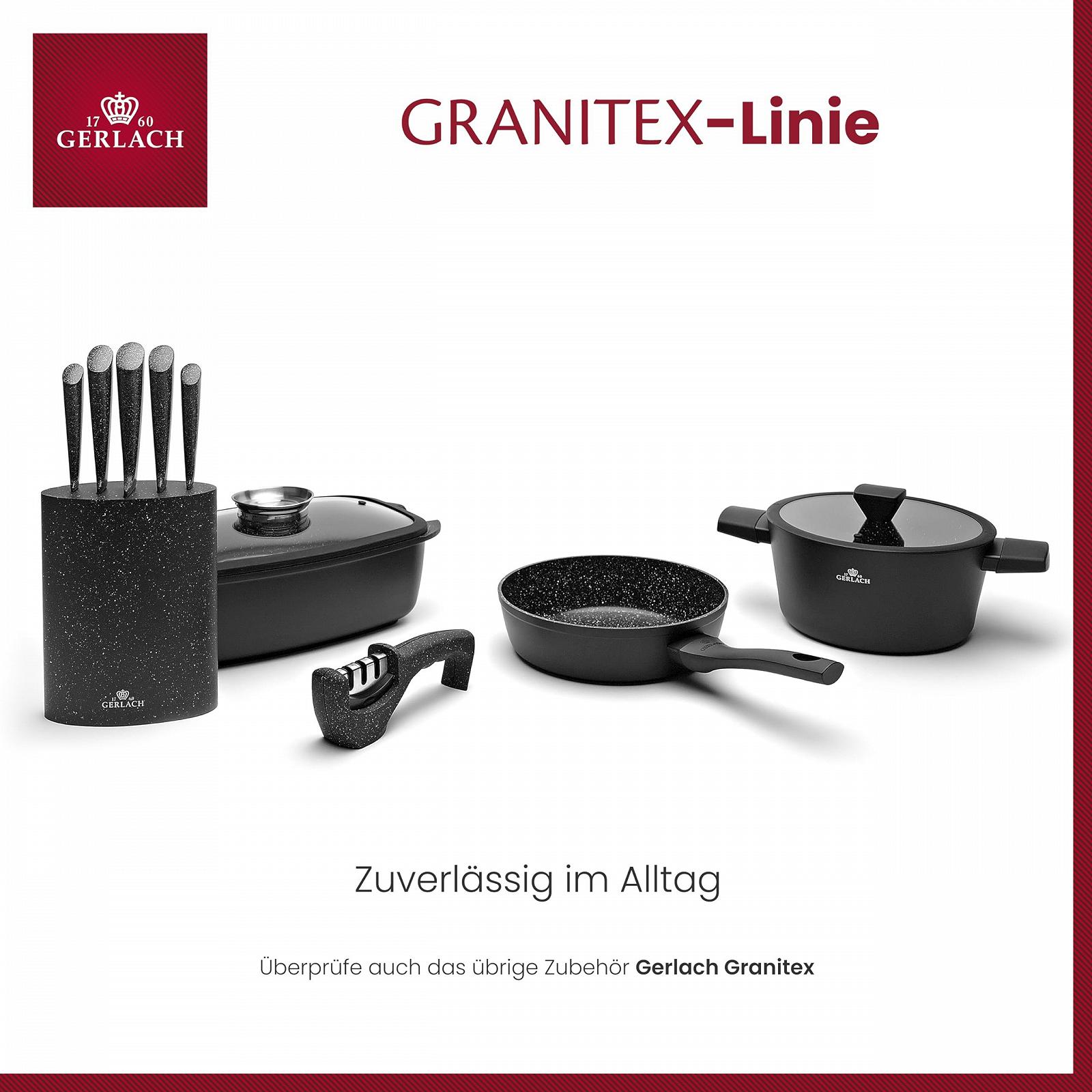 Набор ножей Gerlach Granitex, 5 ножей из нержавеющей стали с гранитным покрытием в деревянном блоке, фото №7