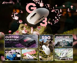 Мышь Attack Shark G3Pro White 25000DPI PAM3311 Wireless Bluetooth с зарядной базой synthetic.ua - Фото 1