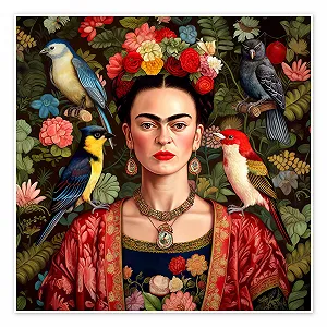 Постер Mark Ashke Frida Kahlo with Exotic Birds 60 x 60 см - Фото 1
