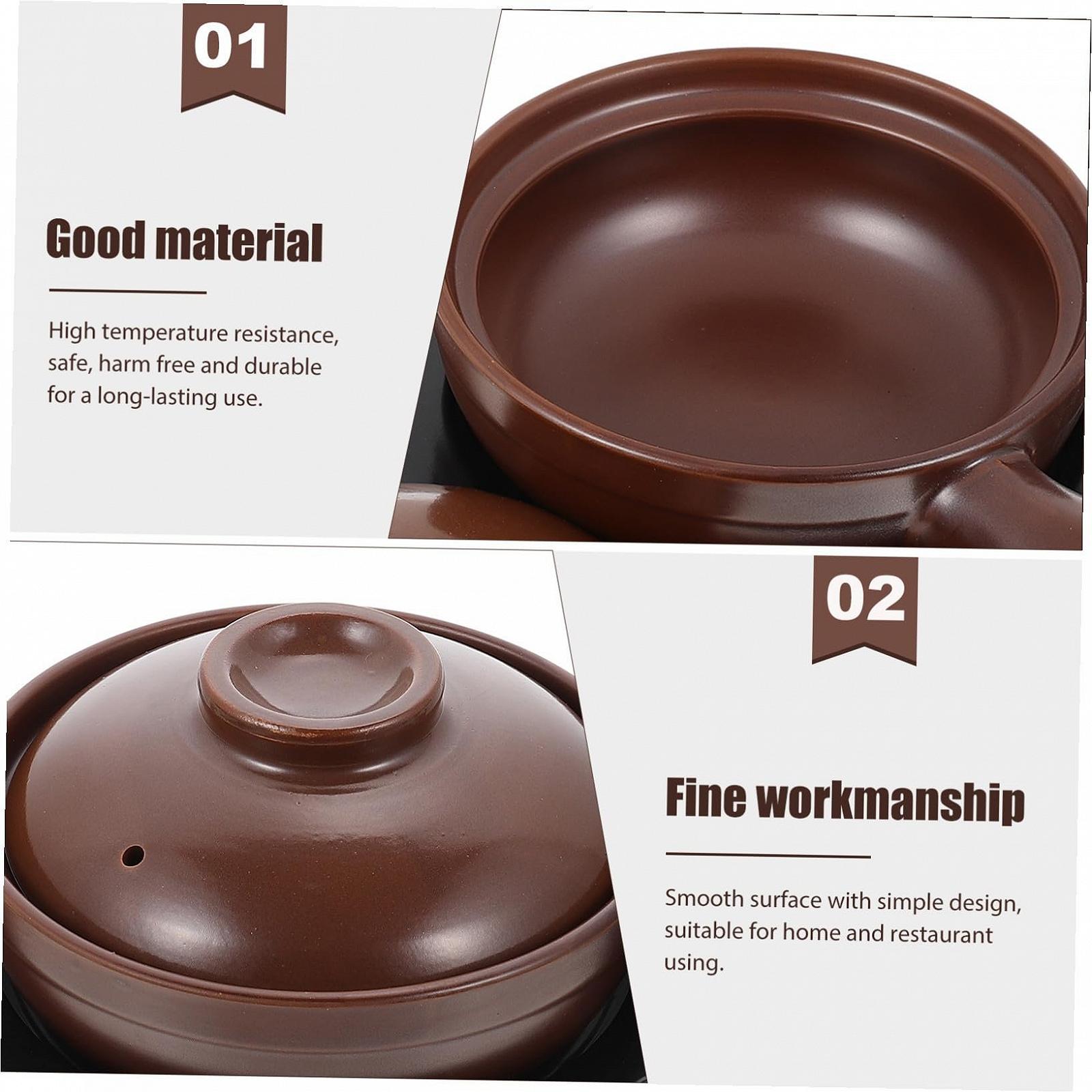 Керамическая кастрюля Gadpiparty с ручкой Термостойкая Энергосберегающая с крышкой, фото №6