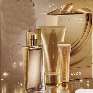 Набір Парфумерія AVON Attraction Парфумована вода 50 мл, Лосьйон для тіла 150 мл та Крем для рук 30 мл у подарунковій коробці synthetic.ua - Фото 1