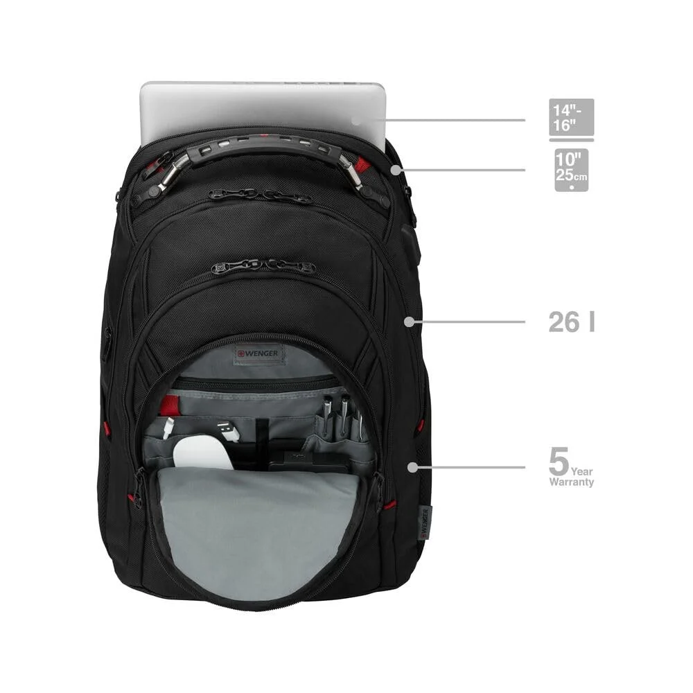 Рюкзак для ноутбука WENGER Ibex 606493 Deluxe 14-16" 26 л Черный, фото №3 Рюкзак для ноутбука WENGER Ibex 606493 Deluxe 14-16" 26 л Черный, фото №3