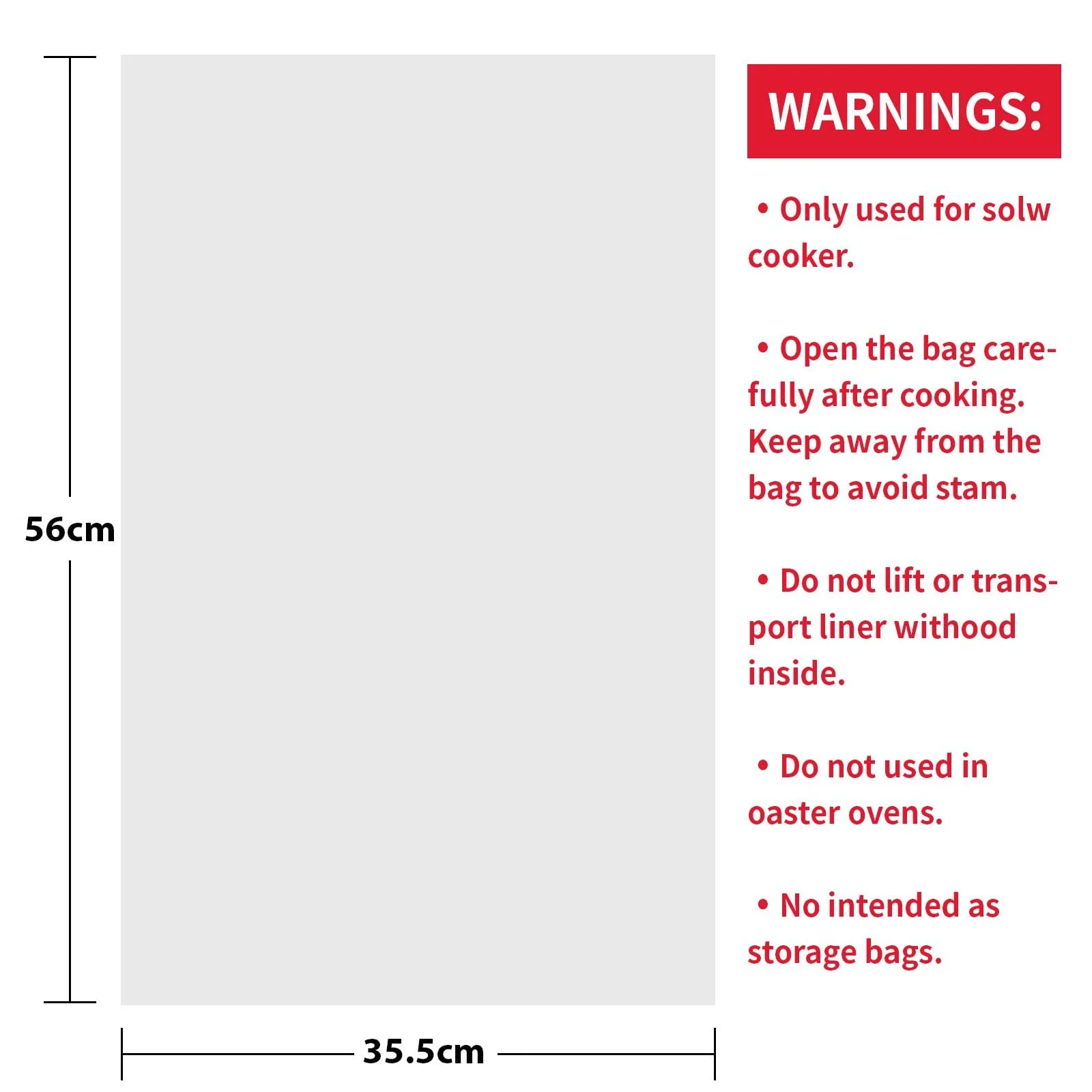 Одноразовые вкладыши и пакеты для медленной плиты Extra Large подходят для 6-л 14" x 22" BPA Free (1 уп.), фото №2