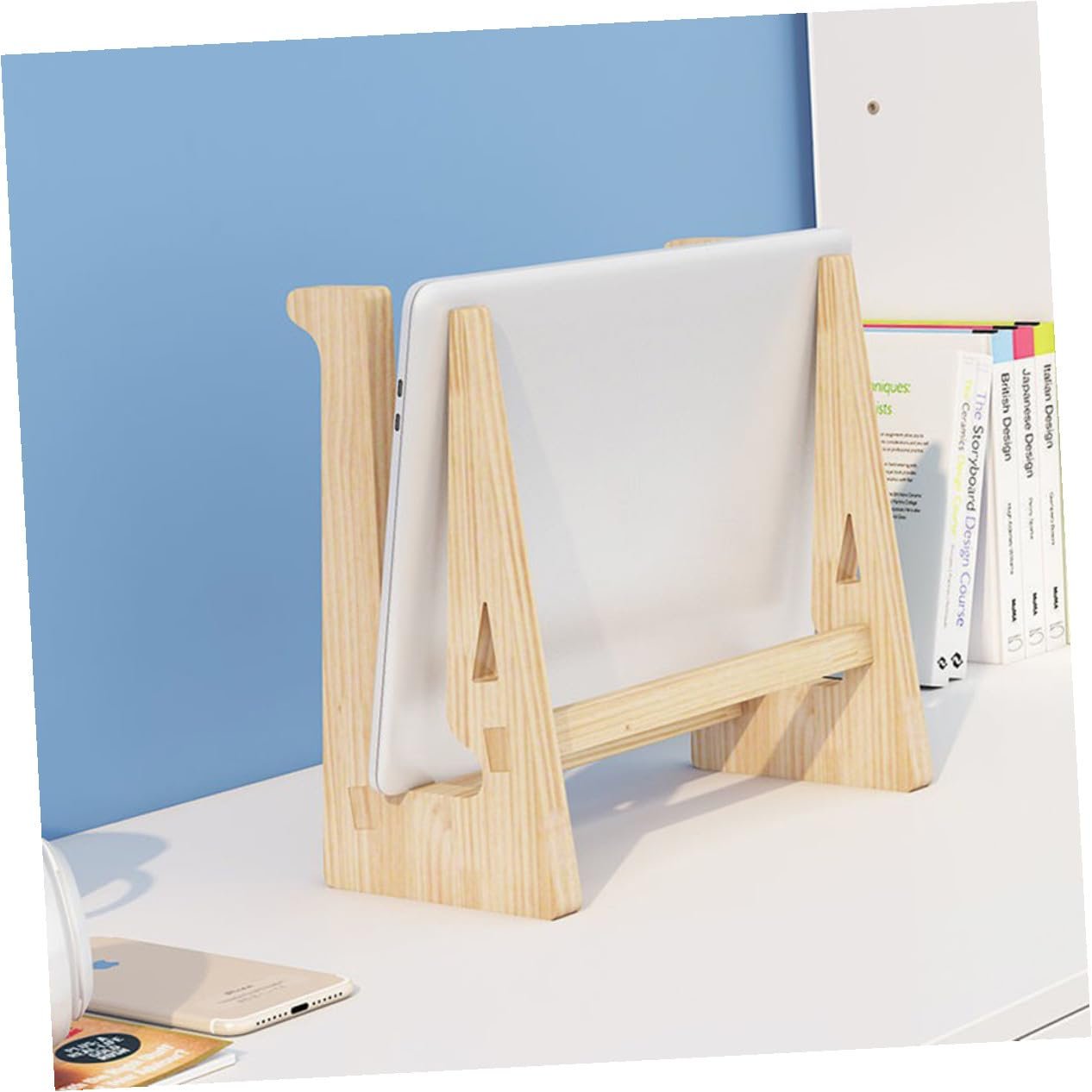 Ергономічна Дерев'яна Підставка для Ноутбука з Масиву Дерева Регульована по Висоті для Столу та Офісу, фото №4