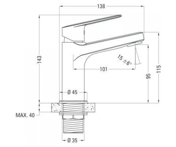 Змішувач для раковини Deante Jasmin BGJ 021M, фото №2