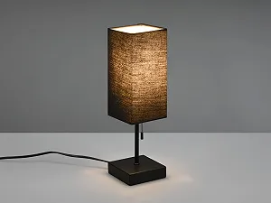 Настільна лампа meineWunschleuchte Метал Тканинний абажур Чорна Квадратна USB Висота 35 см synthetic.ua - Фото 1