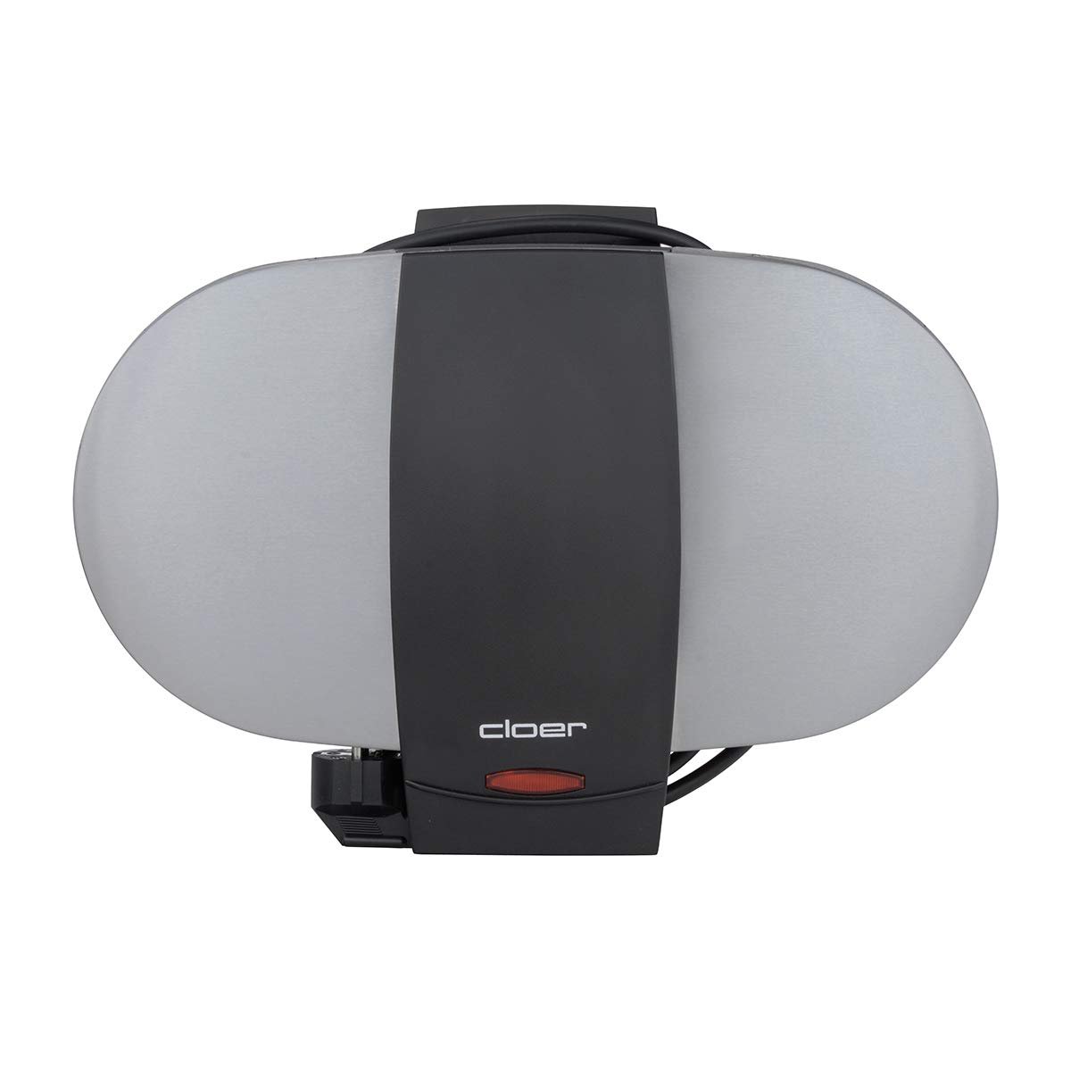 Вафельница Cloer 1320 Double для двух классических вафель, серебристая, черная, фото №3