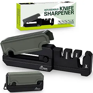 Точило для ножів Hotec розкладна ABS кераміка та вольфрамова сталь чорна - Фото 1