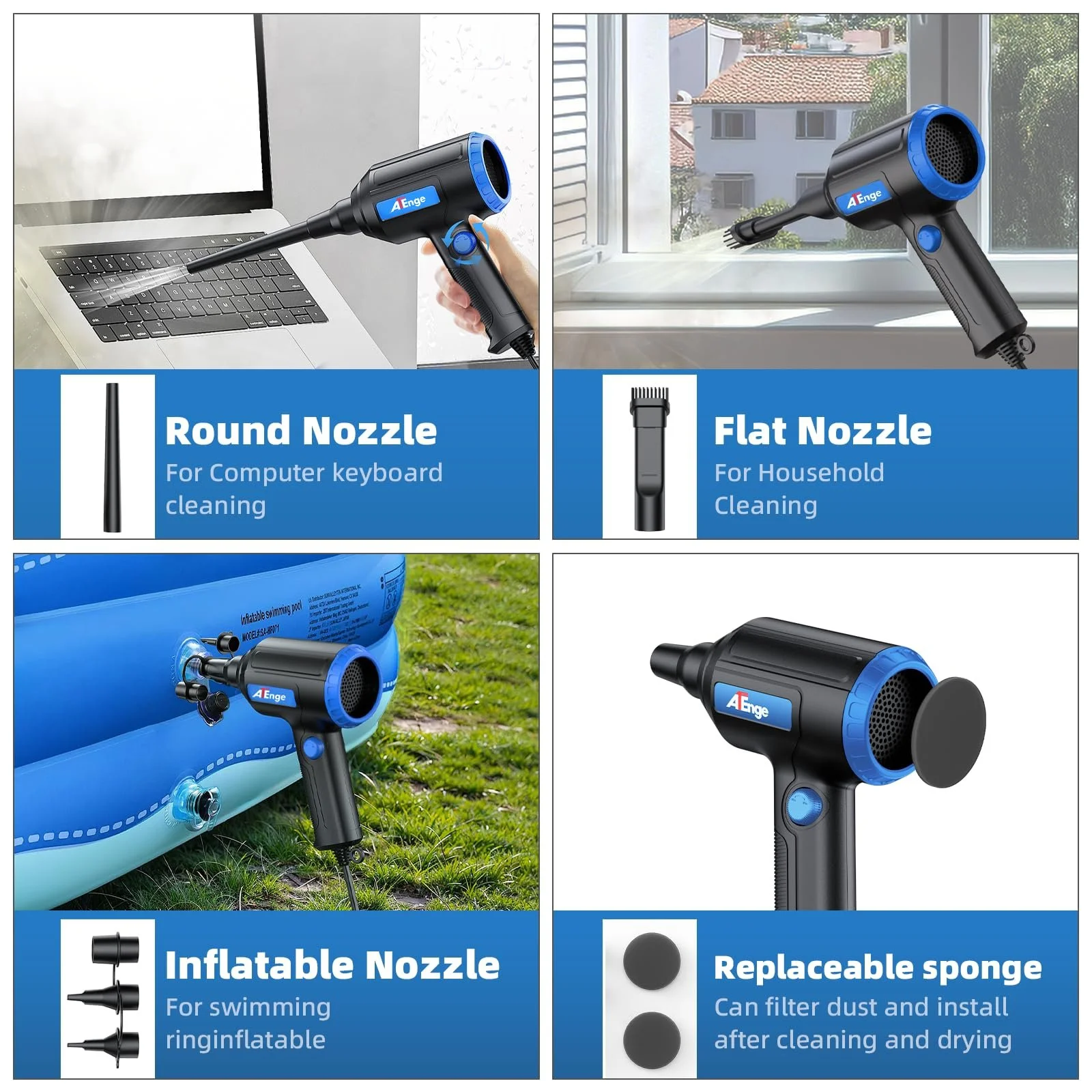 Електричний повітродувка  ATEngeus 500 Вт, фото №6