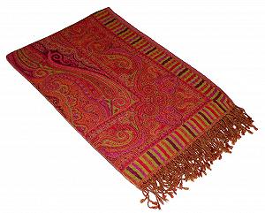 Одеяло Lorenzo Cana Жаккардовое плетение Шерсть Пейсли Красные тона Оранжевый 140 см x 200 см synthetic.ua - Фото 1