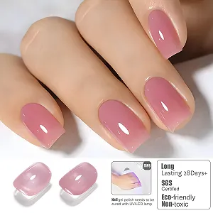 Гель-лак Vishine Sheer Dusty Rose Pink Jelly E042, напівпрозорий пильно-рожевий synthetic.ua - Фото 1