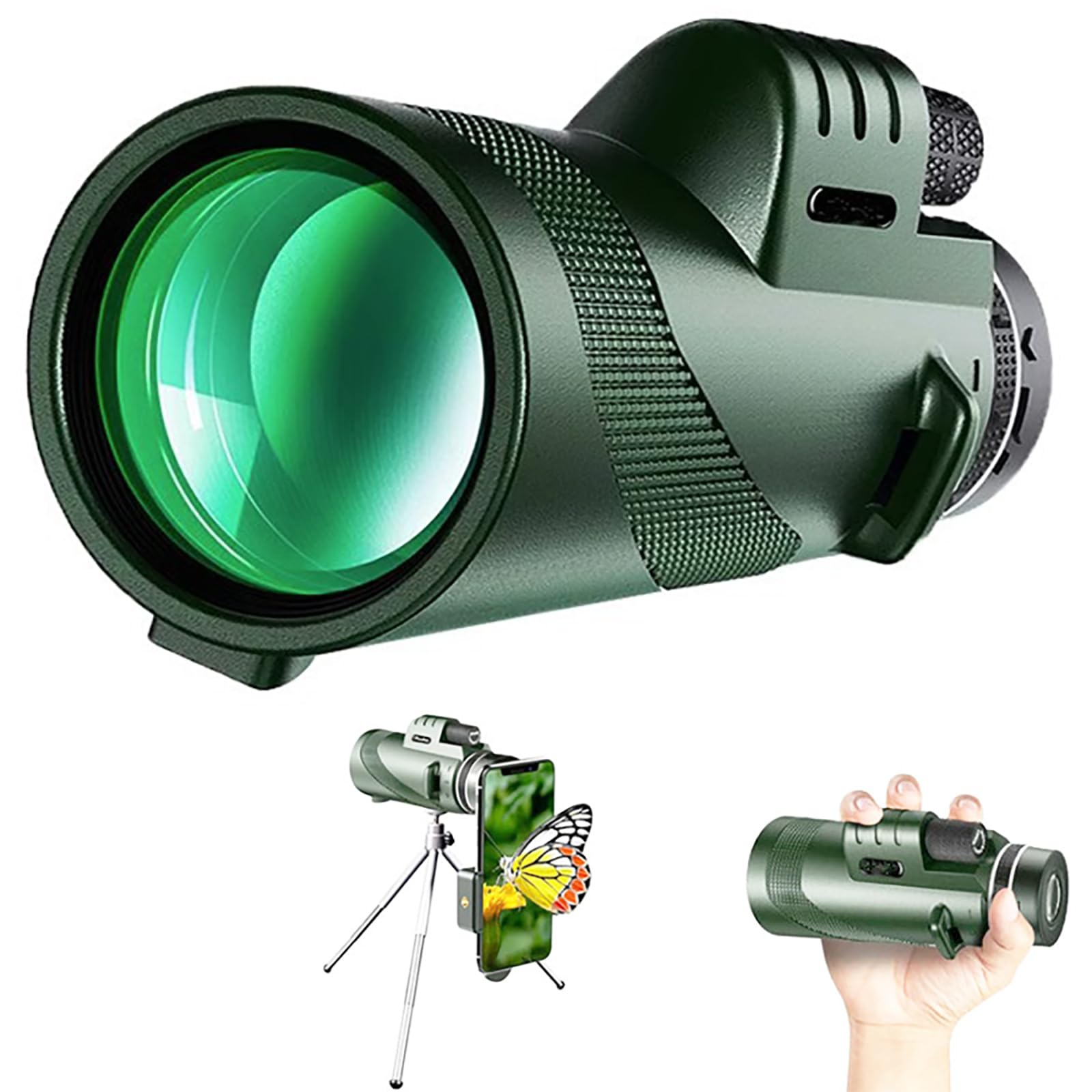 Монокуляр Teleskop 8x40 для дорослих з адаптером для смартфона та штативом BAK-4 Prism FMC об'єктив для спостереження за птахами, кемпінгу, подорожей, фото №1