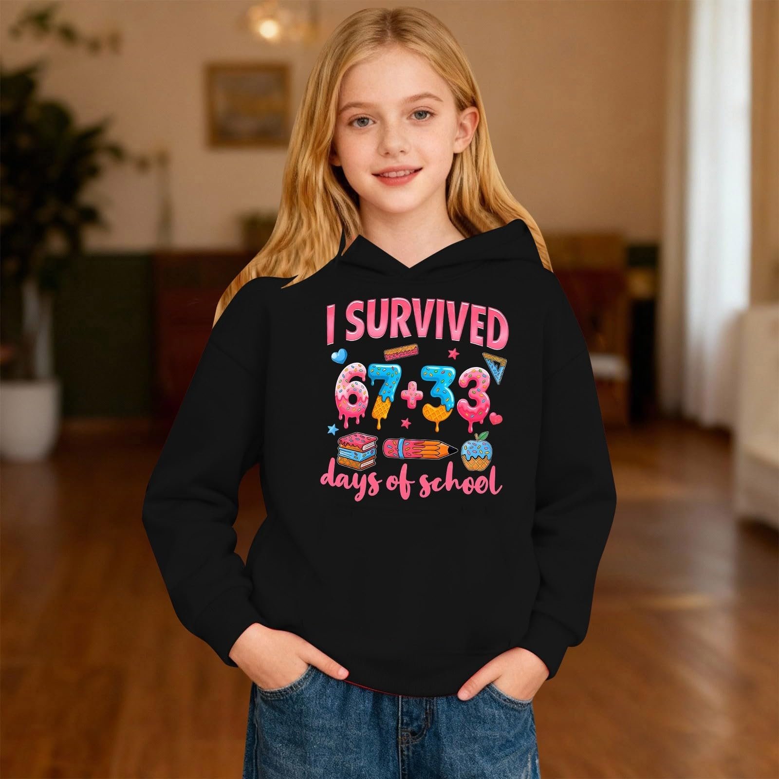 Худі Six Seven 67 Meme з довгими рукавами та капюшоном, фото №2