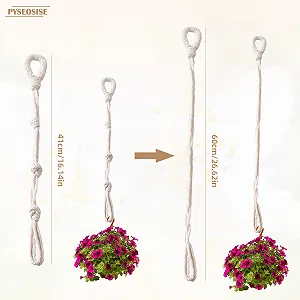 Удлинители для подвеса растений Макраме 6 шт. хлопковая веревка Бежевый - Фото 1