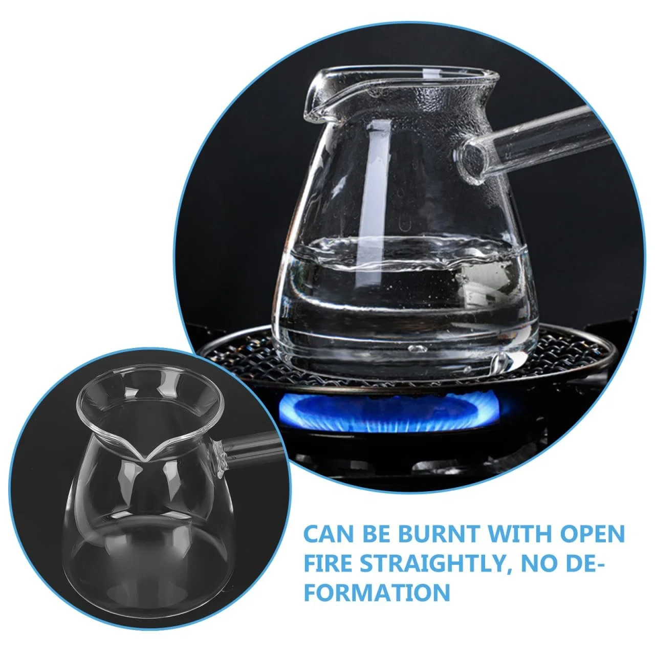 Турка HEMOTON Скляна для приготування турецької кави, чаю, підігріву молока. 420 мл, фото №5