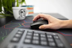 Мышь Беспроводная CHERRY MW 2400 Симметричный дизайн для правшей и левшей 2,4 GHz Радио Оптический датчик Черный synthetic.ua - Фото 1