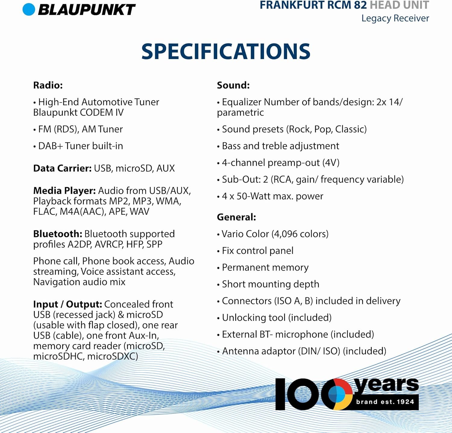 Автомагнитола Blaupunkt Frankfurt RCM 82 DAB / Bluetooth / USB / AUX / microSD slot / DAB+ / 1DIN, фото №3