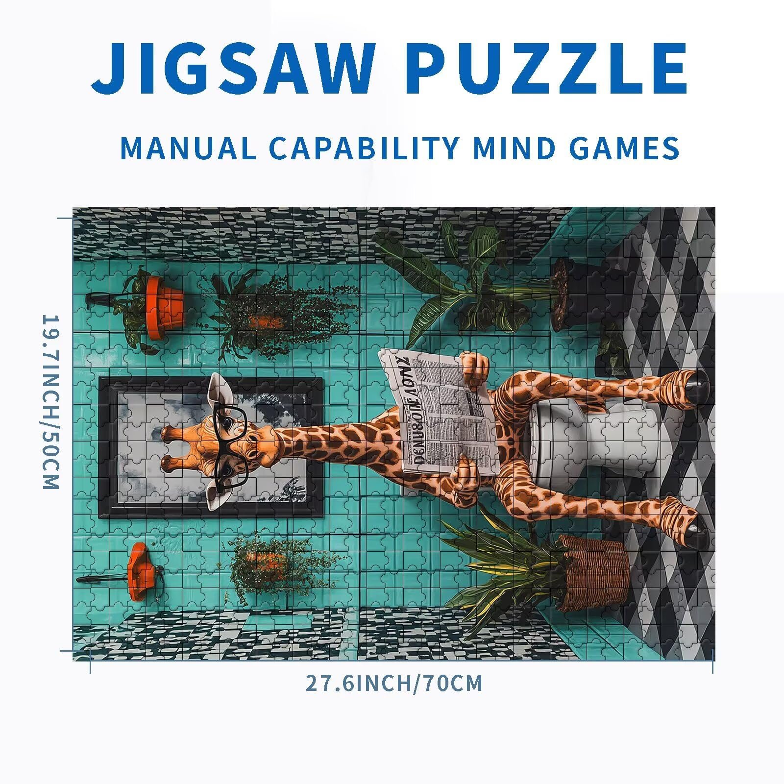 Пазл Giraffe on Toilet 1000 элементов 70 x 50 см, фото №2