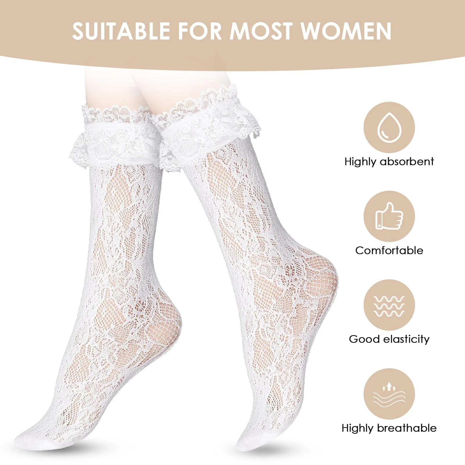 Шкарпетки з рюшами, Мереживні шкарпетки Жіночі, фото №3