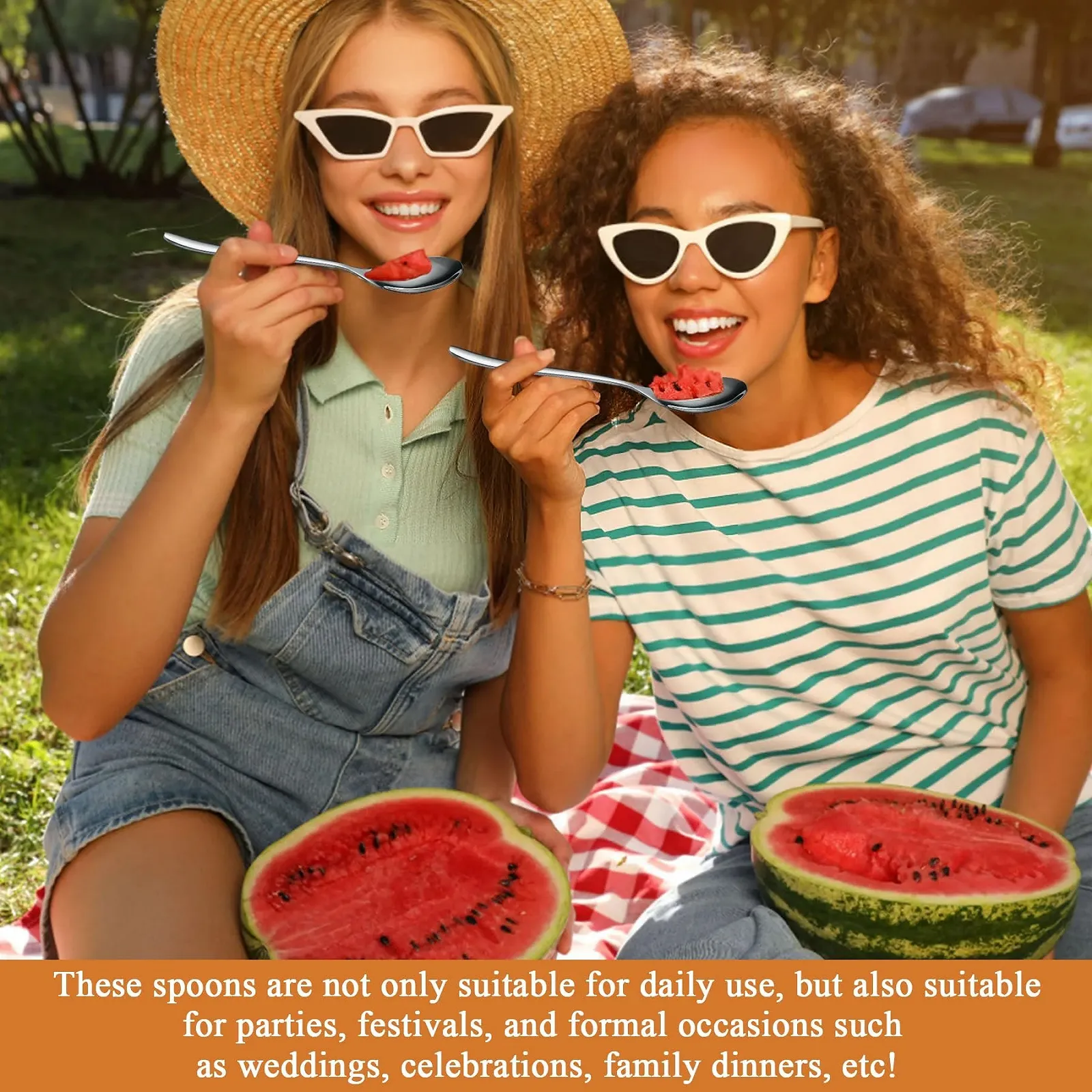 Ложки для супа Kyraton, набор 12 штук, 203 см, из нержавеющей стали, набор кухонных ложек, обеденные ложки, подходят для любого ужина, семьи, кафе, можно мыть в посудомоечной машине, фото №6