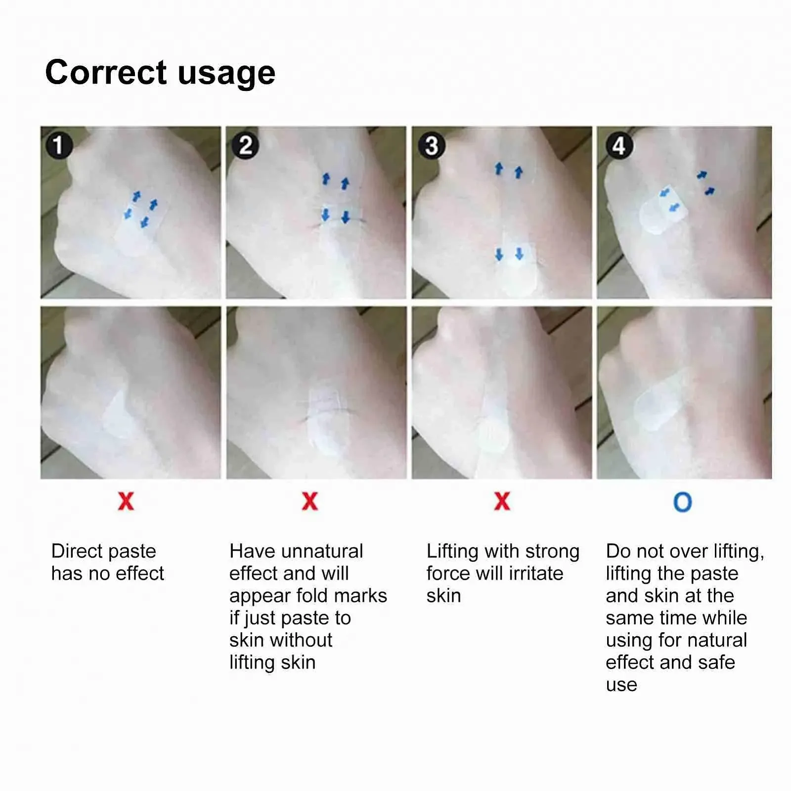 Пластир для підтяжки обличчя, надтонкі еластичні адгезиви, підтягує шкіру та усуває зморшки навколо обличчя, щелепи та шиї, фото №4