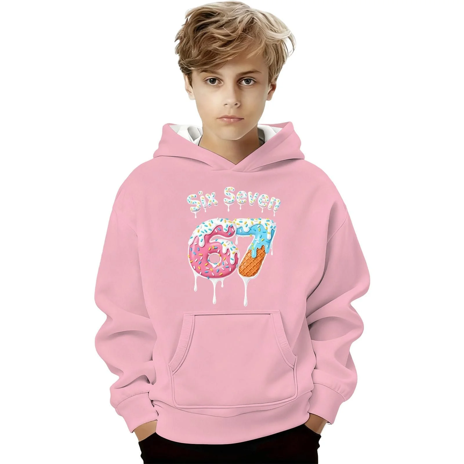 Худі з принтом 67, тепле, фото №2