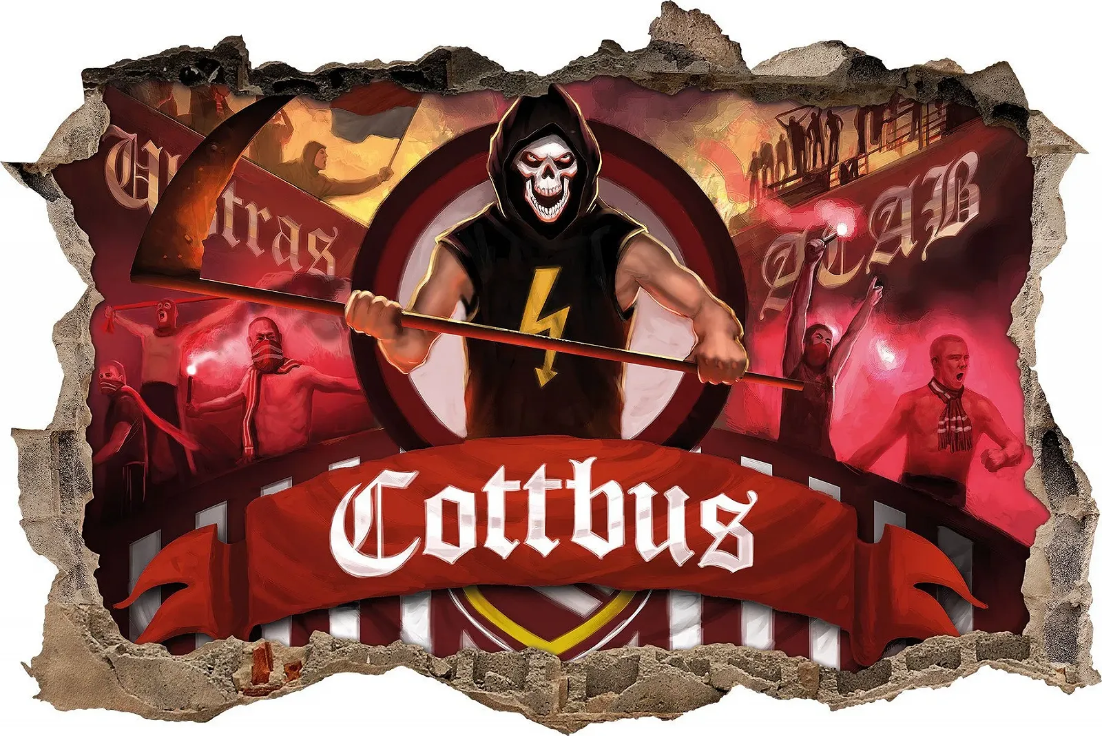 Наклейка на стену 3D Ultras Cottbus 92 x 62 см, фото №1 Наклейка на стену 3D Ultras Cottbus 92 x 62 см, фото №1