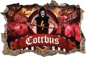 Наклейка на стену 3D Ultras Cottbus 92 x 62 см - Фото 1