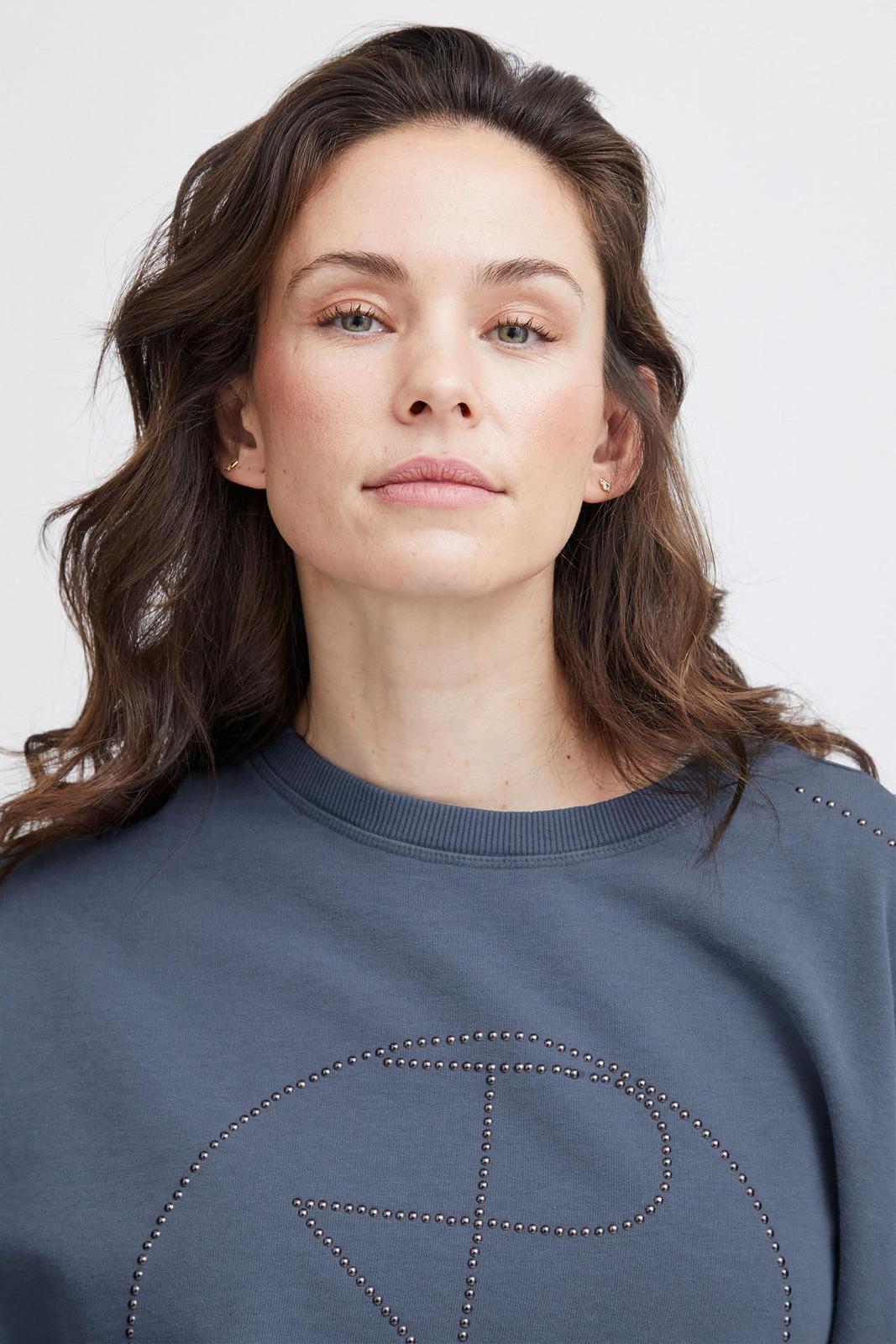 Женская толстовка Pulz Jeans PZMALLIE LS, пуловер, круглый вырез горловины, 65% хлопок, 35% полиэстер, свободный крой, фото №5