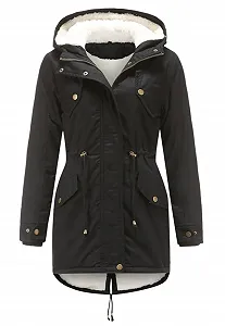 Жіноча парка Miaikvs з капюшоном, на флісовій підкладці, зимова, утеплена, вітрозахисна, тепла - Фото 1