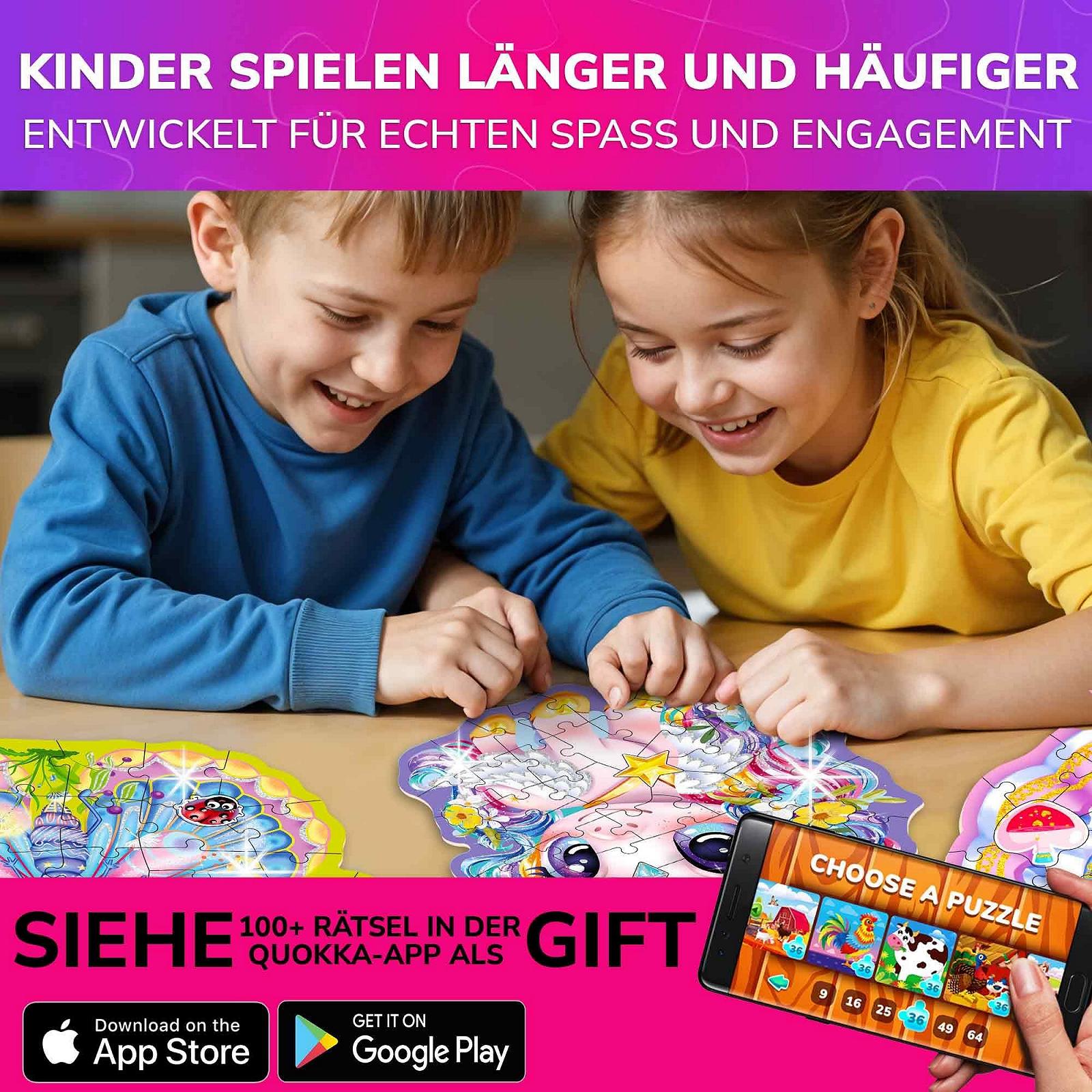 Пазл QUOKKA Shimmer Puzzle 4 шт по 48 см Unicorn Princess Mermaid Butterfly, фото №6 Пазл QUOKKA Shimmer Puzzle 4 шт по 48 см Unicorn Princess Mermaid Butterfly, фото №6