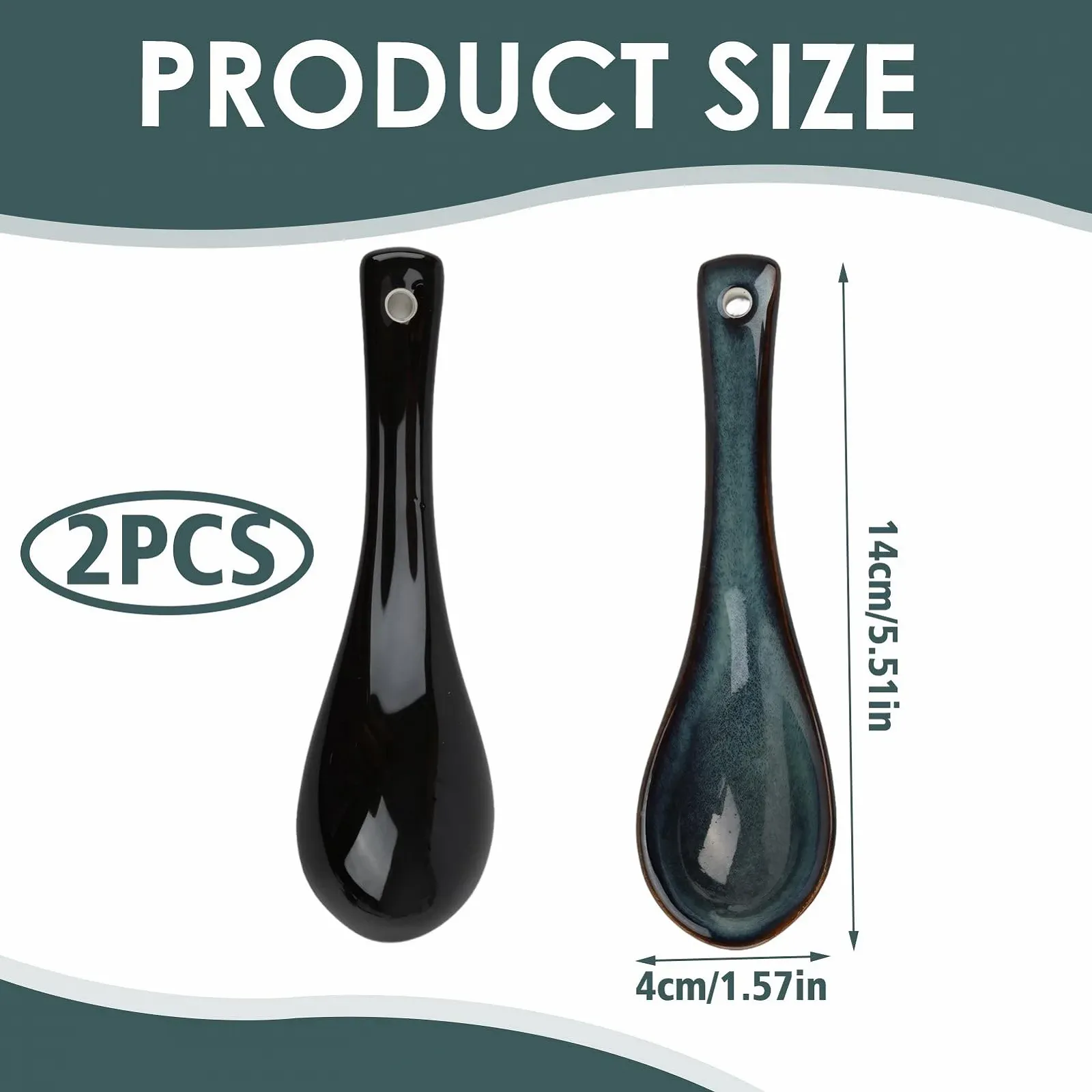 Ложка для азіатського супу Керамічна Японська блакитна, фото №2 Ложка для азіатського супу Керамічна Японська блакитна, фото №2