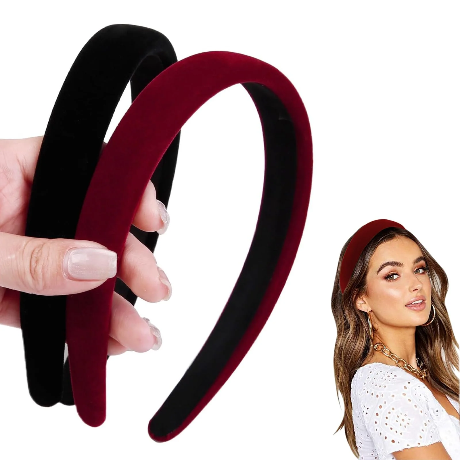 Набір з 2 оксамитових гумок для волосся, фото №1