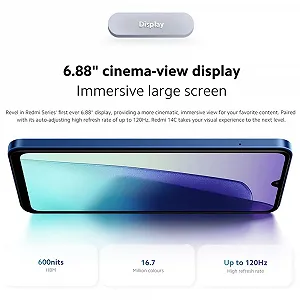 Мобильный телефон XIAOMI Redmi 14C 4 + 128 ГБ NFC процессор G81-Ultra 2.0 ГГц 6.88 дюйма 50 Мп AI Dual Camera 5160 мАч Без зарядного устройства Черный synthetic.ua - Фото 1