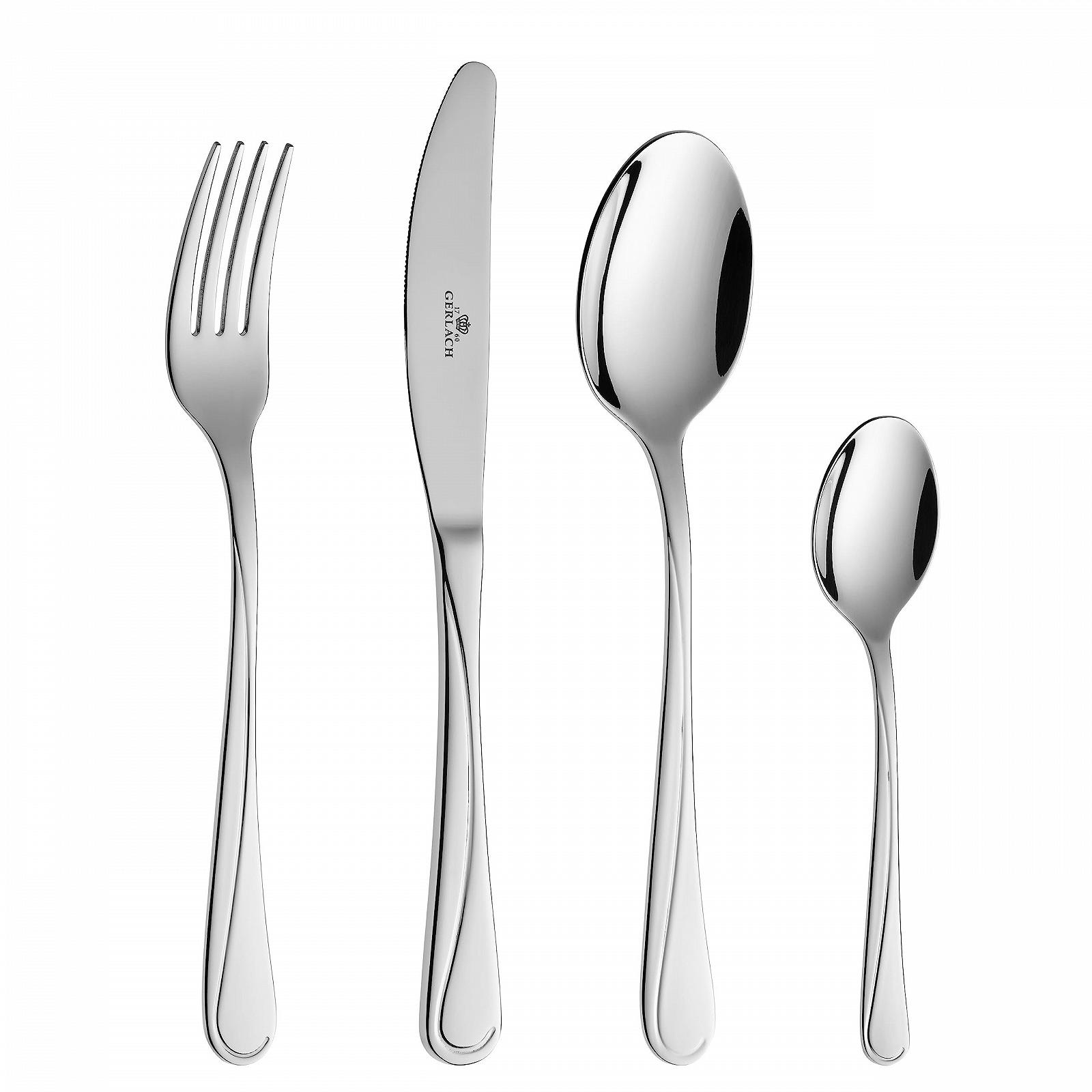 Набір столових приборів Gerlach Mango на 6 персон Ніж Вилка Ложка Чайна ложка Нержавіюча сталь Срібний, фото №1 Набір столових приборів Gerlach Mango на 6 персон Ніж Вилка Ложка Чайна ложка Нержавіюча сталь Срібний, фото №1