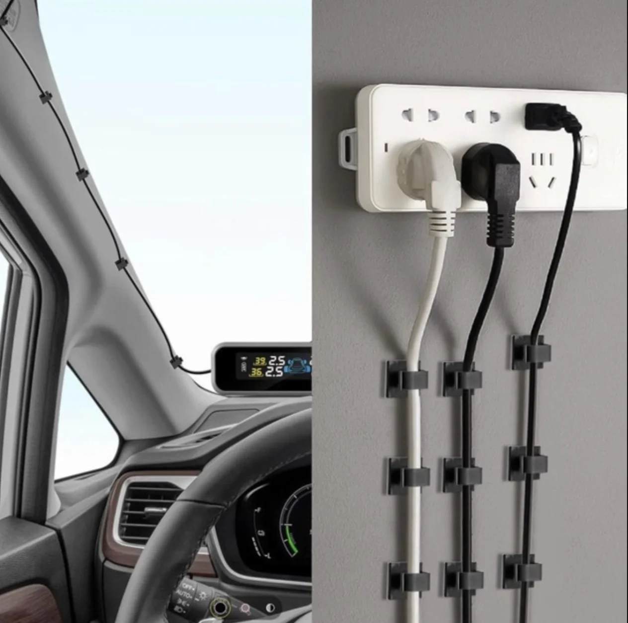 Органайзер для дротів Captain фіксатор кабелю на стіл стіни самоклеючий W1005 5 шт, фото №7