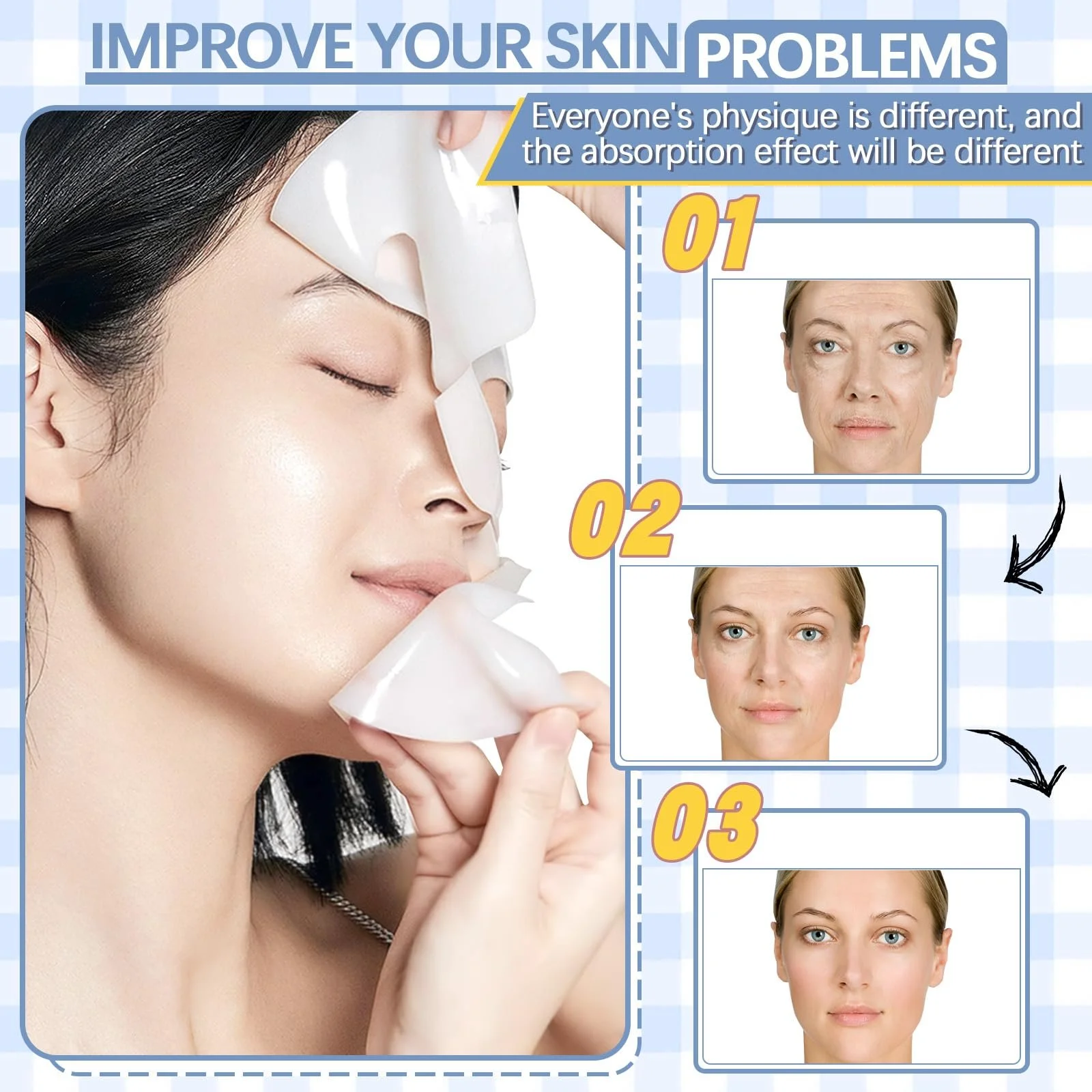 Маска для обличчя Organic Collagen Real Deep, набір з 5 штук, фото №3 Маска для обличчя Organic Collagen Real Deep, набір з 5 штук, фото №3